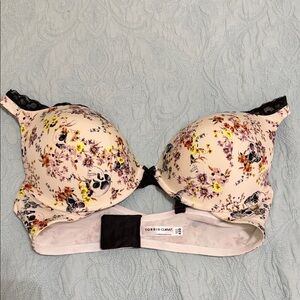 Floral Print Bra - Cream and Black